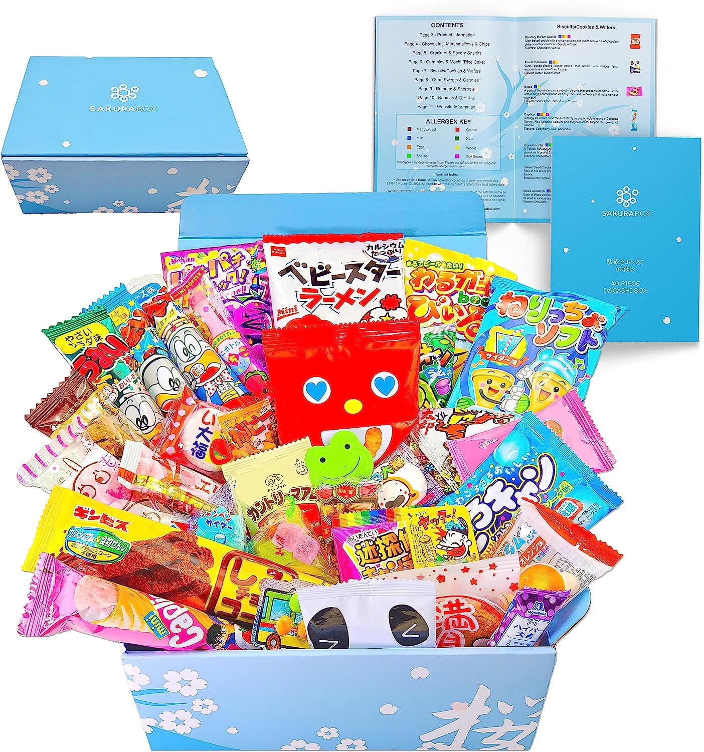 Sakura Box Japanese Snacks & Candy 40 Piece Dagashi Food Set