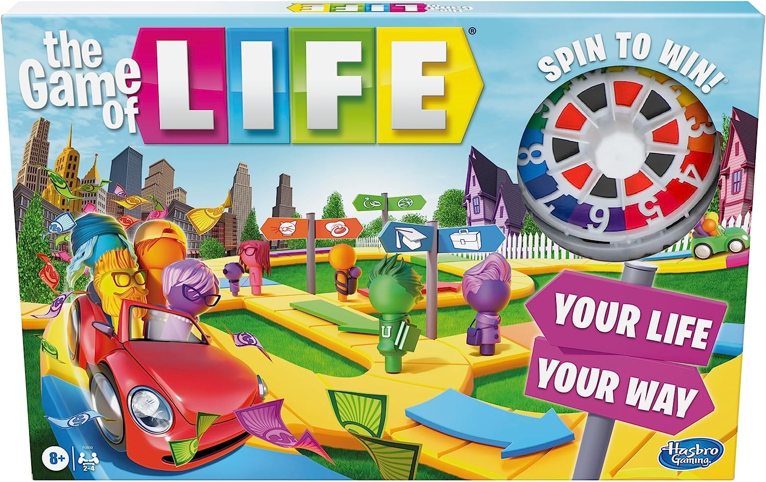 Game of Life Classic – Spin to Win – 2-4 Player – Family Board Games and Toys for Kids, Boys, Girls – Ages 8+