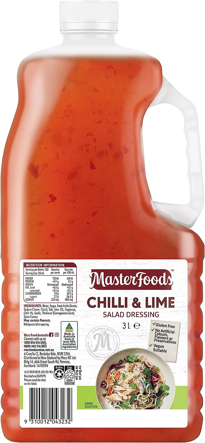 Masterfoods Chilli Lime Salad Dressing 3 Litre Jar