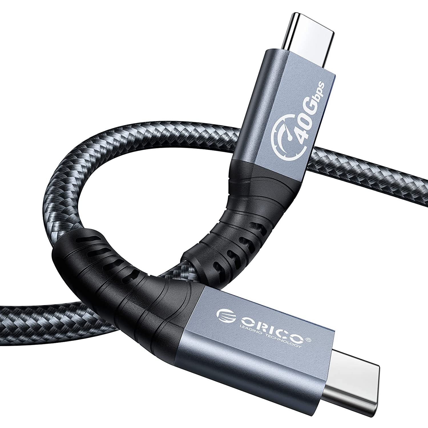 Thunderbolt 4 Cable,Orico USB4 Cable Supports Compatible with Thunderbolt 3 with PD 100W (20V/5A), 40Gb Data Transmission, 8K@60Hz (Two Displays 4K@60Hz) for Phones, Tablets and Laptops (0.3M, Straight)