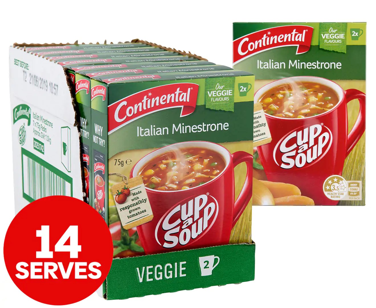 7 X Continental Cup a Soup Italian Minestrone 2Pk