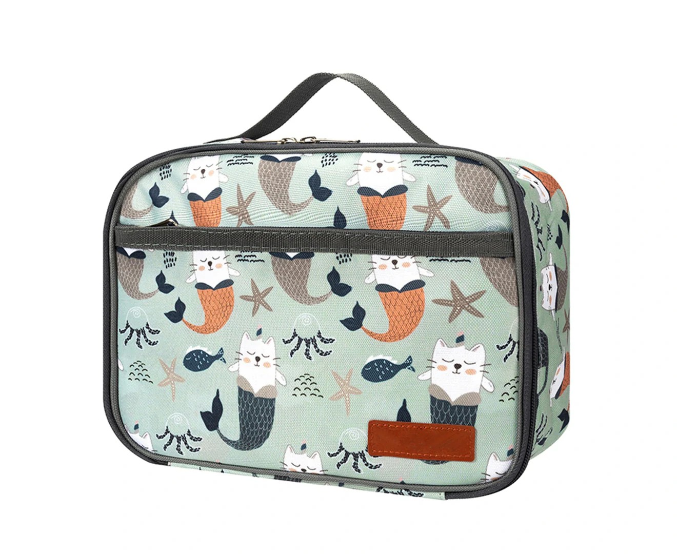 Lunch Bag Oil-Proof Sturdy Handle Cloth Cat Print Cooler Bag for Children – A