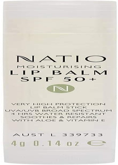 Natio Moisturising Lip Balm SPF 50+ 4G, 4 G, Pack of 1