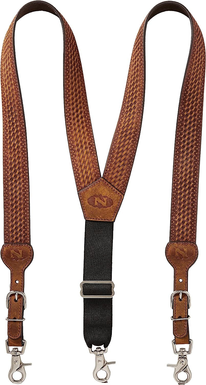 Nocona Belt Co. Men’S Basic Basket Leather Suspender