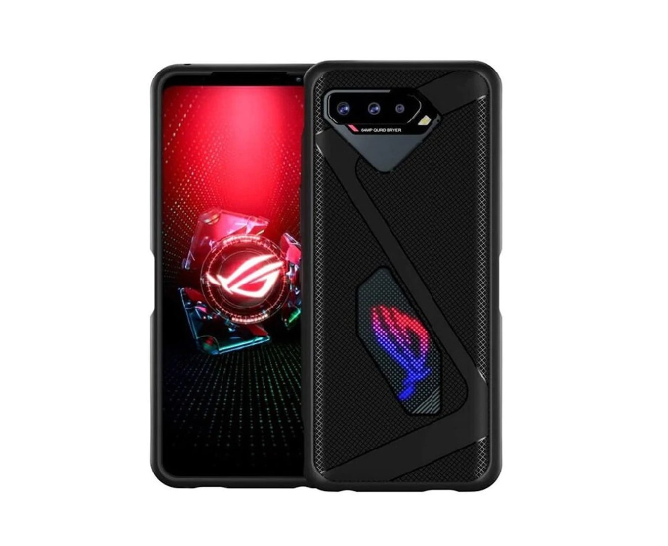 For Asus Rog Phone 5 Case Heat Dissipation Silicone TPU Ultra Slim Thin Cover Scratch Resistant Shockproof Cover (Black)