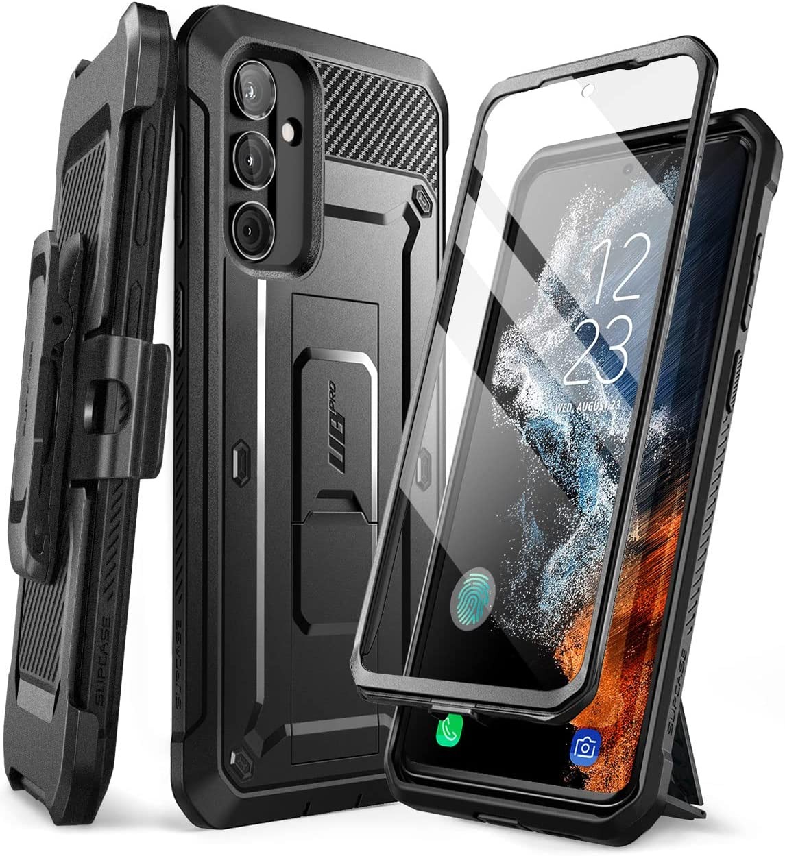 SUPCASE Unicorn Beetle Pro Case for Samsung Galaxy A54 5G (2023), Full-Body Rugged Belt-Clip & Kickstand Case with Built-In Screen Protector (Black)