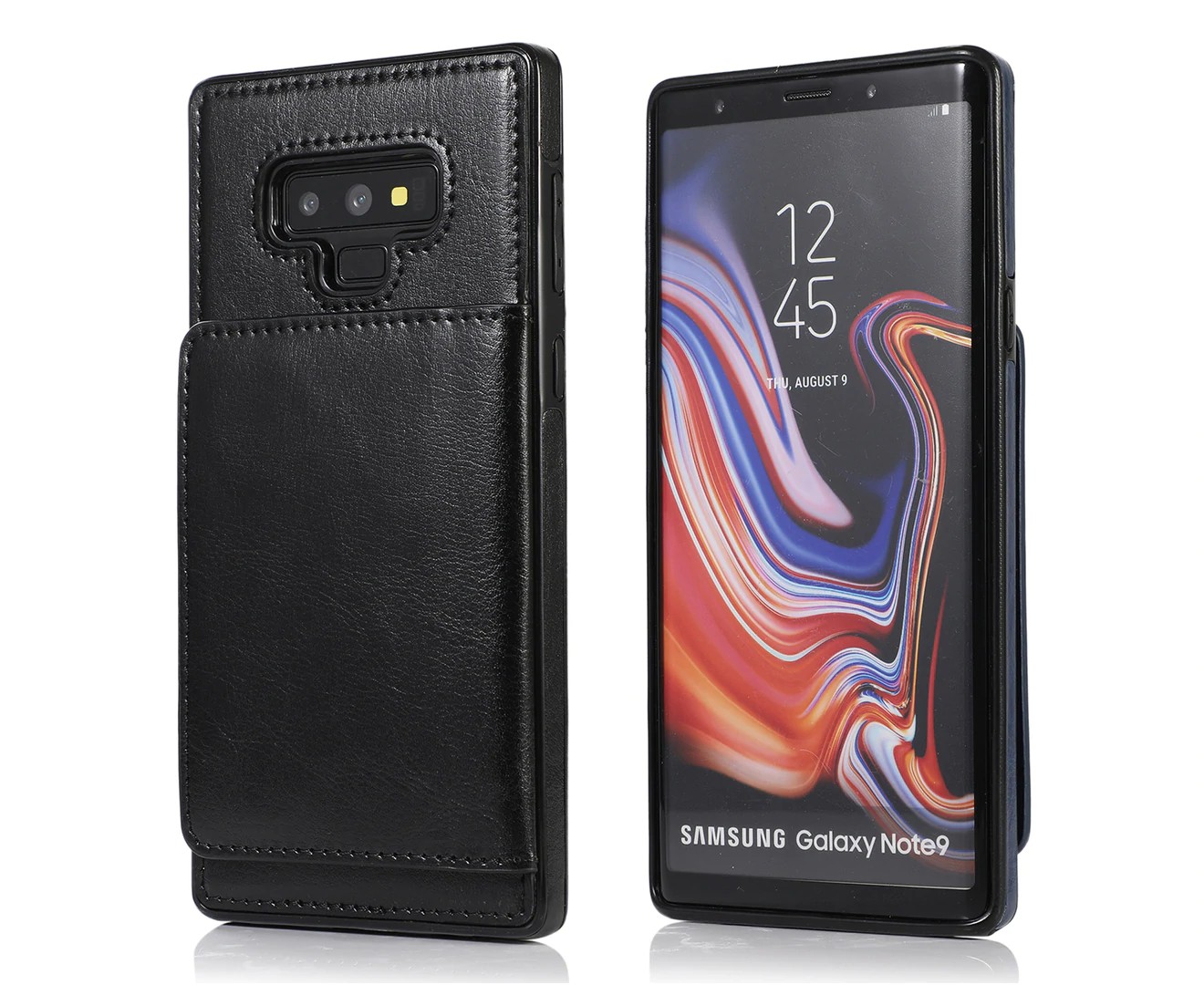 ZY Leather Case for Samsung Galaxy Note 9 Phone Case Wallet – Black