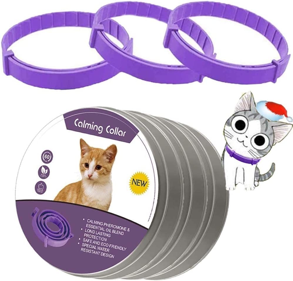 Weyeena Cat Calming Collar, 3 Pack Calming Collar for Cats, Kitten Pheromone Anti-Anxiety Calm Collars, Adjustable Waterproof Collar up to 15 Inches Fit for Small Medium Large Cats