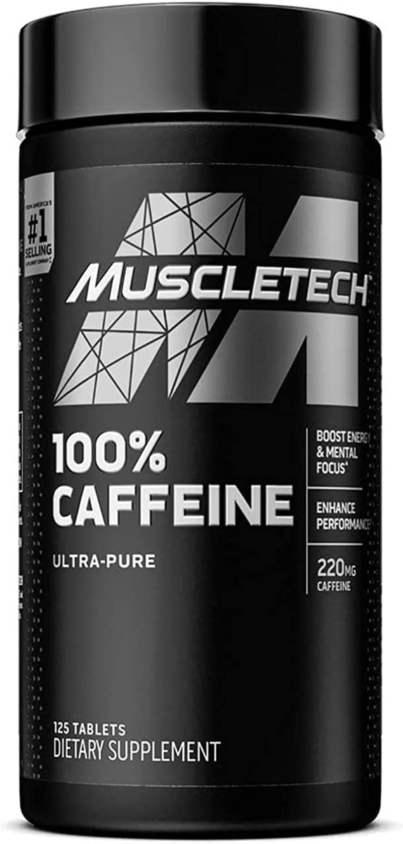 Muscletech Platinum 100% Caffeine Pill, Unflavored, 125 Count