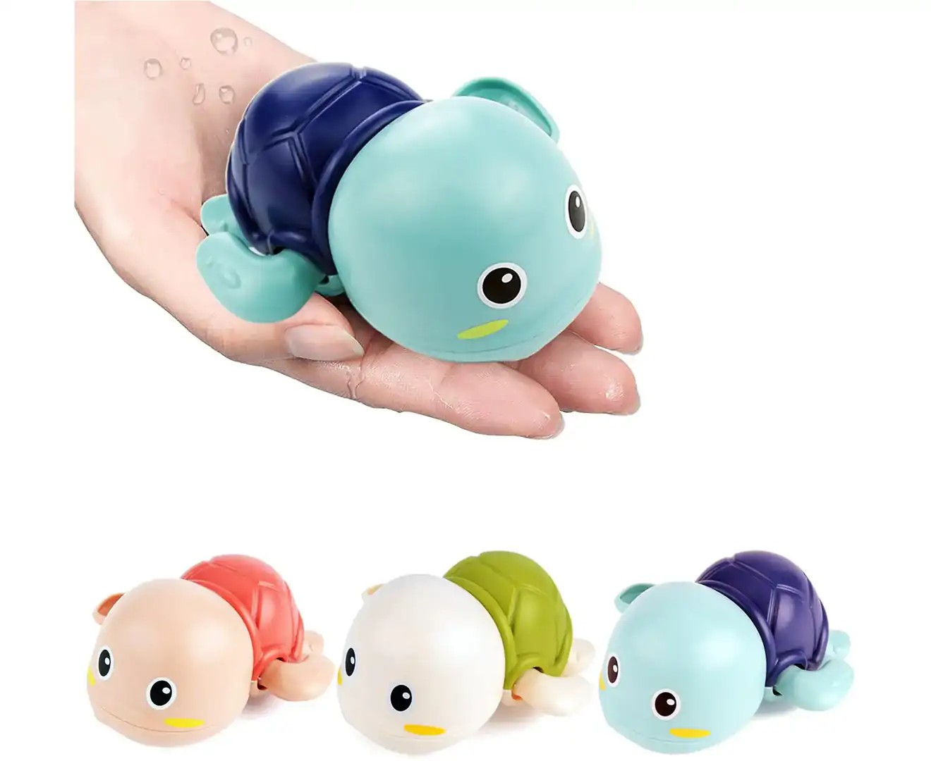 Bath Toys Bathtub Toys for 1 2 3 Year Old Boy Girl Cute Swimming Turtle Bath Toys for Toddlers 1-3, Gift for 1 Year Old Boy Girl 3Pcs Set.–