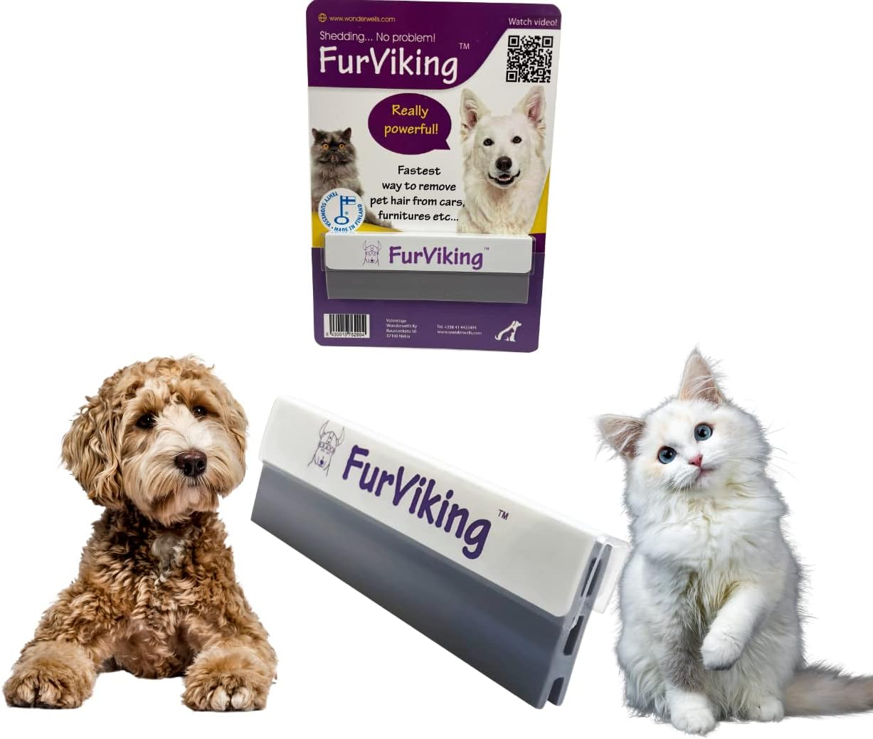 Furviking Pet Hair Remover | Reusable Dog Hair Remover & Cat Hair Remover | Easily Cleans Animal & Pets Fur from Fabrics,Sofa, Bed, Carpet and Car| Redesigned Pet Lint Remover & Lint Rollers System