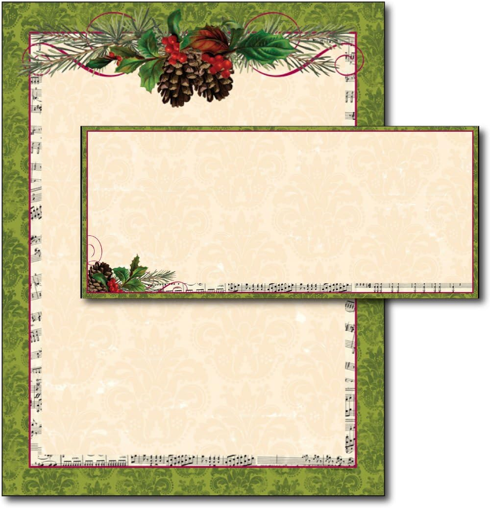 Pinecone Garland Letterhead & Envelopes – 40 Sets