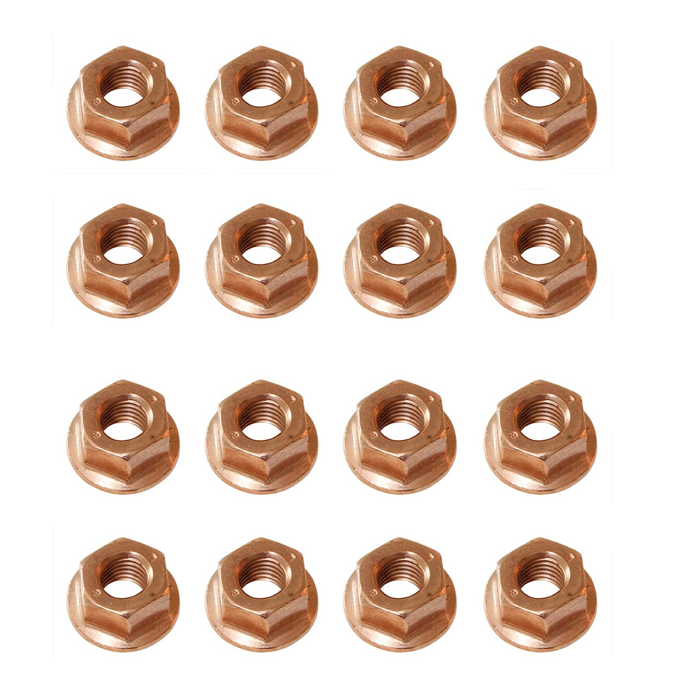 12 Pcs Exhaust Manifold Nuts Head Stud Nut M8 Hex Copper Self Locking Fit for BMW E30 3 Series