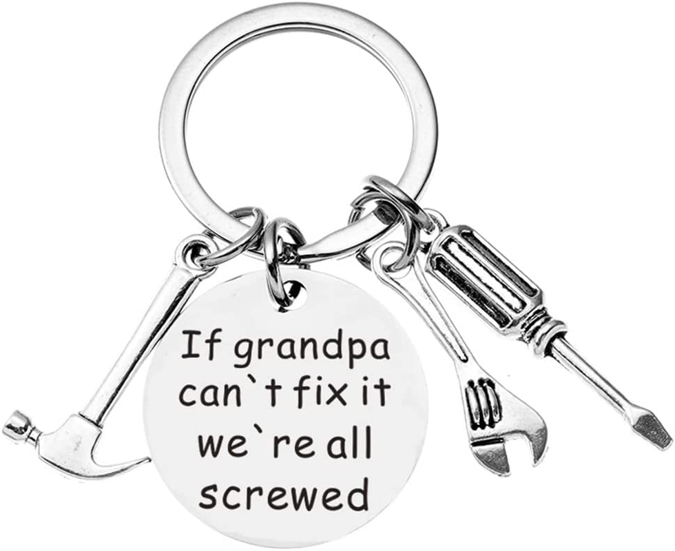 Grandpa Gifts Keychain from Granddaughter Grandson If Grandpa Can’T Fix It No One Can Keyring for Grandfather Grandpa Granddad Father’S Day Birthday Gifts from Grandchildren