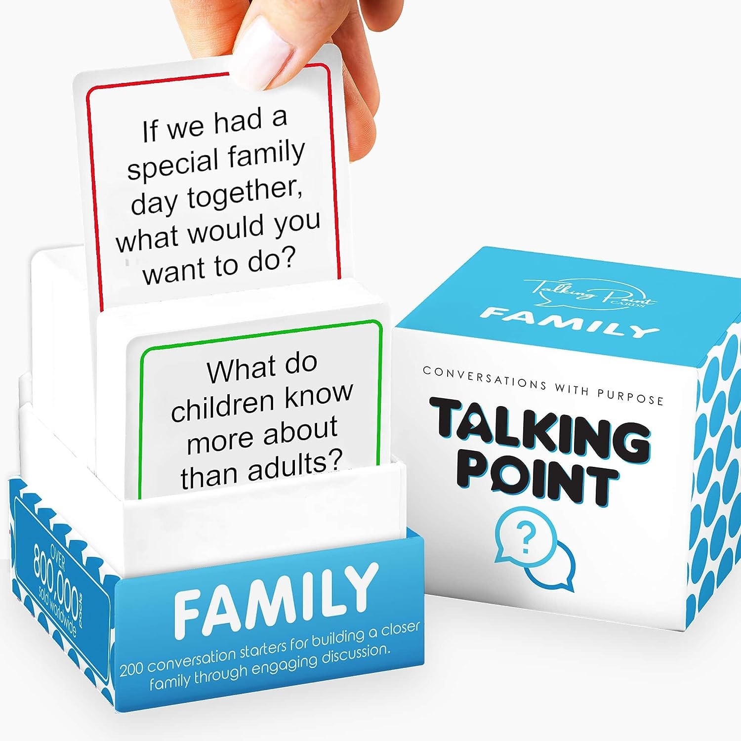 200 Conversation Cards for Family Game – Put down the Phones & Connect with Your Family – Get to Know Each Other with Meaningful Talk – Let Kids Express Themselves, Great for Dinner Table & Road Trips