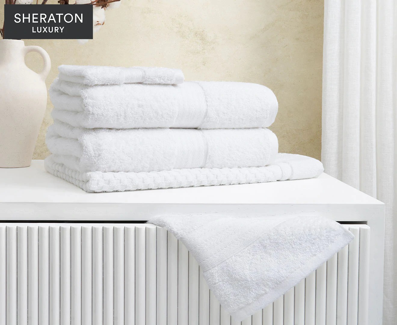 Sheraton Luxury Egyptian 5-Piece Towel Set – White