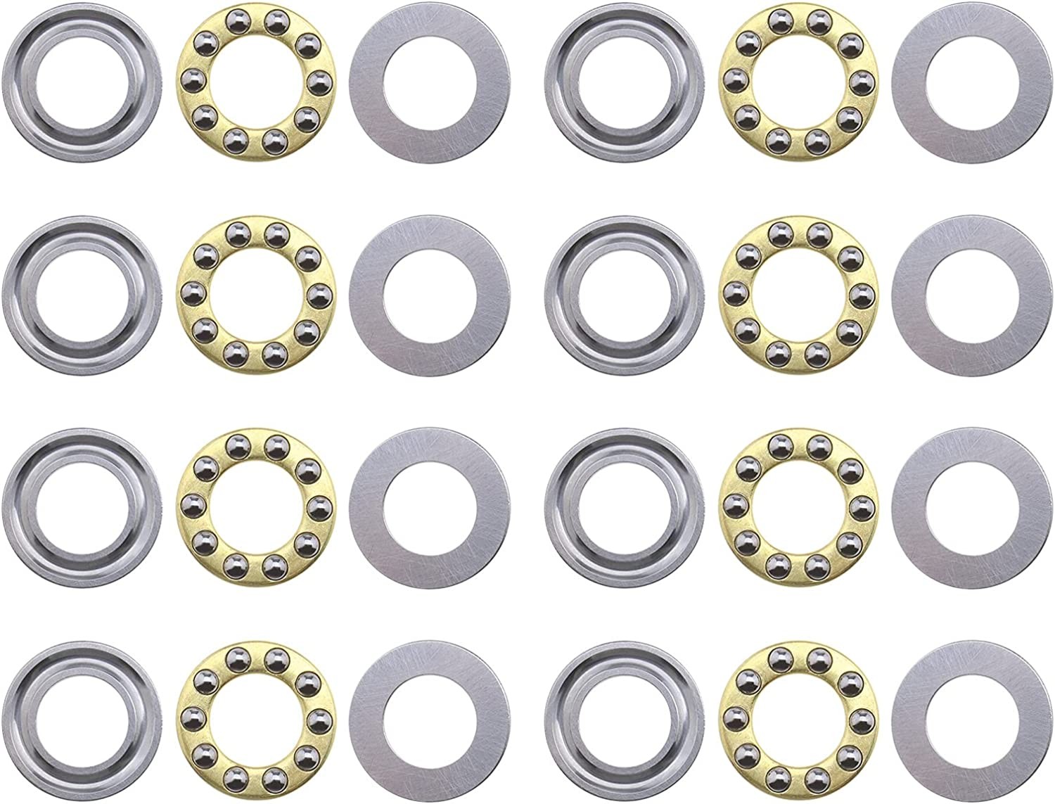 8Pcs Miniature Plane Thrust Ball Bearings F10-18M Bearing Chrome Steel 2500Rpm