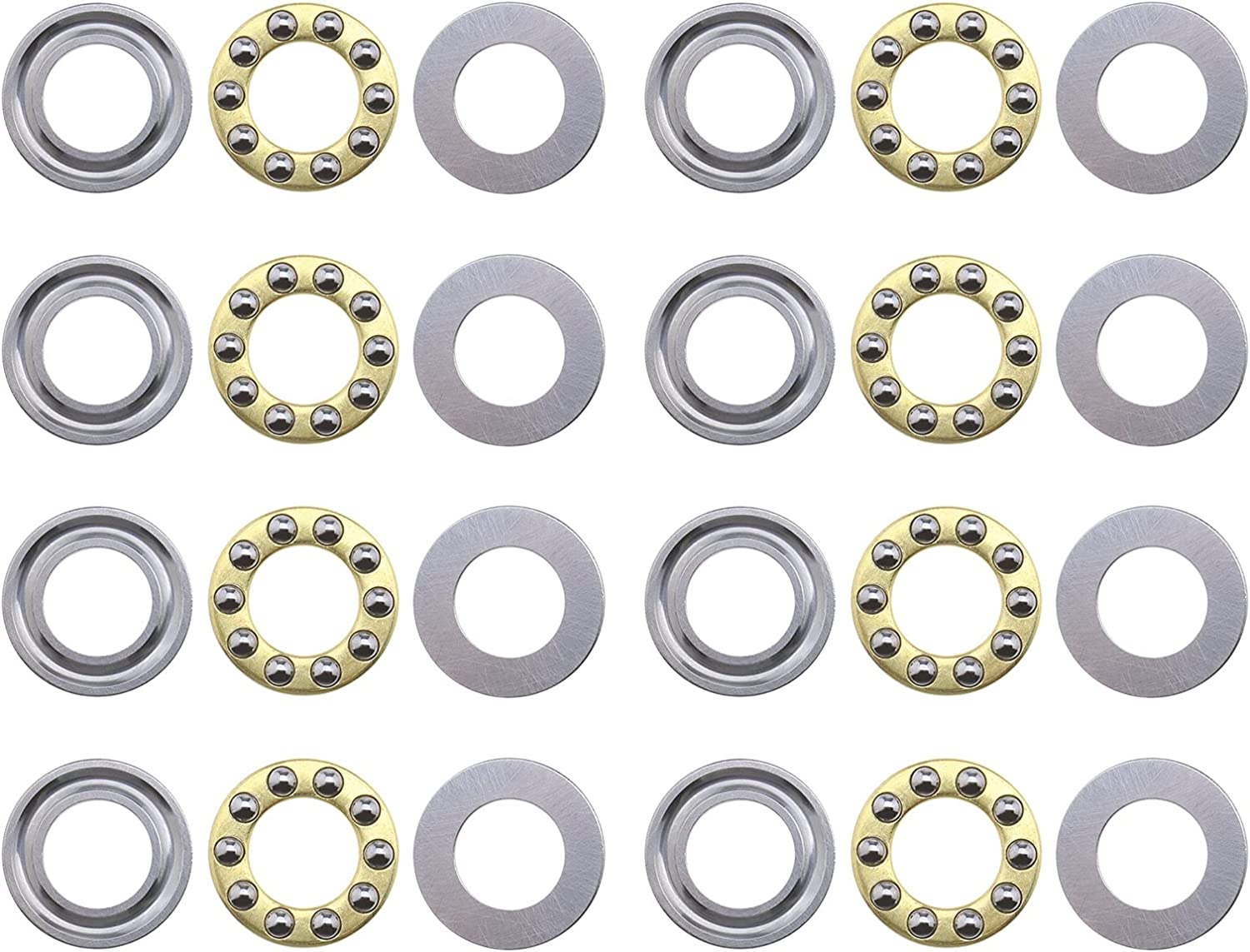 8Pcs Miniature Plane Thrust Ball Bearings F10-18M Bearing Chrome Steel 2500Rpm