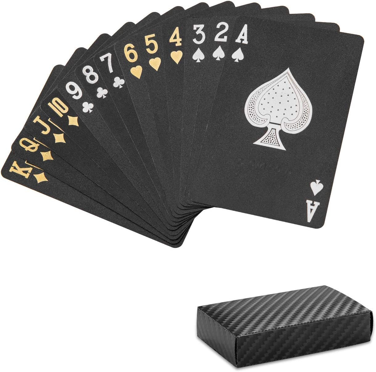 Playing Cards Professional Poker Cards, Black Diamond Waterproof Plastic Standard Playing Card Decks Designer Novelty (1 Deck of Cards)