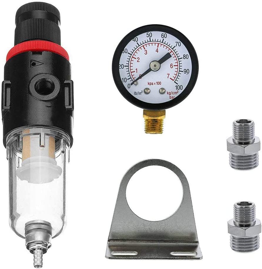 HUBEST Airbrush Compressor Pressure Regulator Water Trap Filter Water Moisture Gauge AFR-2000