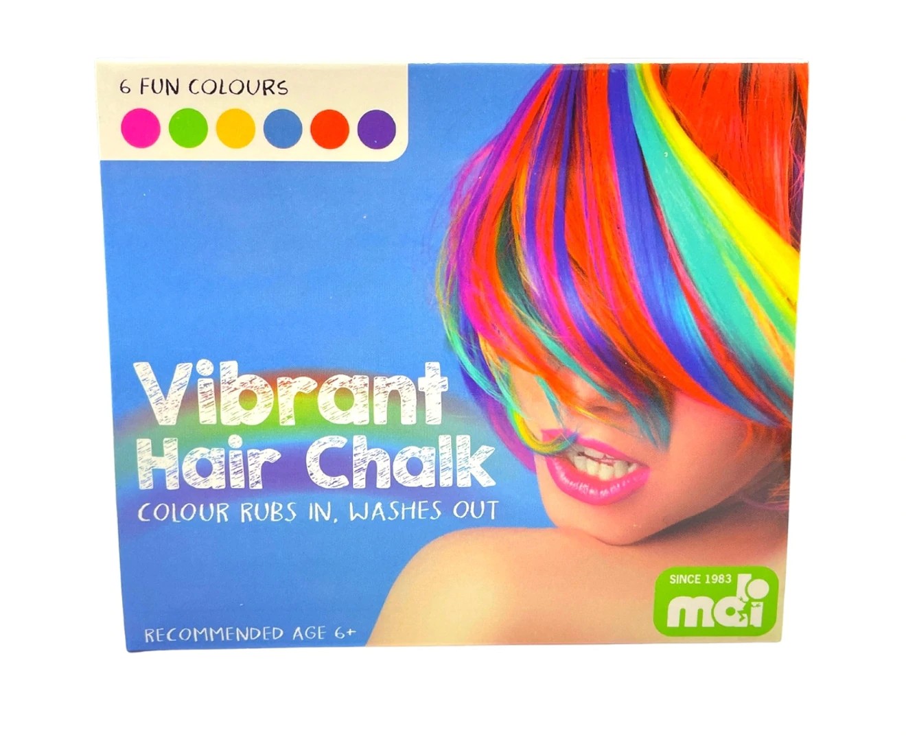 MDI Vibrant Hair Chalk 6 Colours. Colour Rubs in – Washes Out