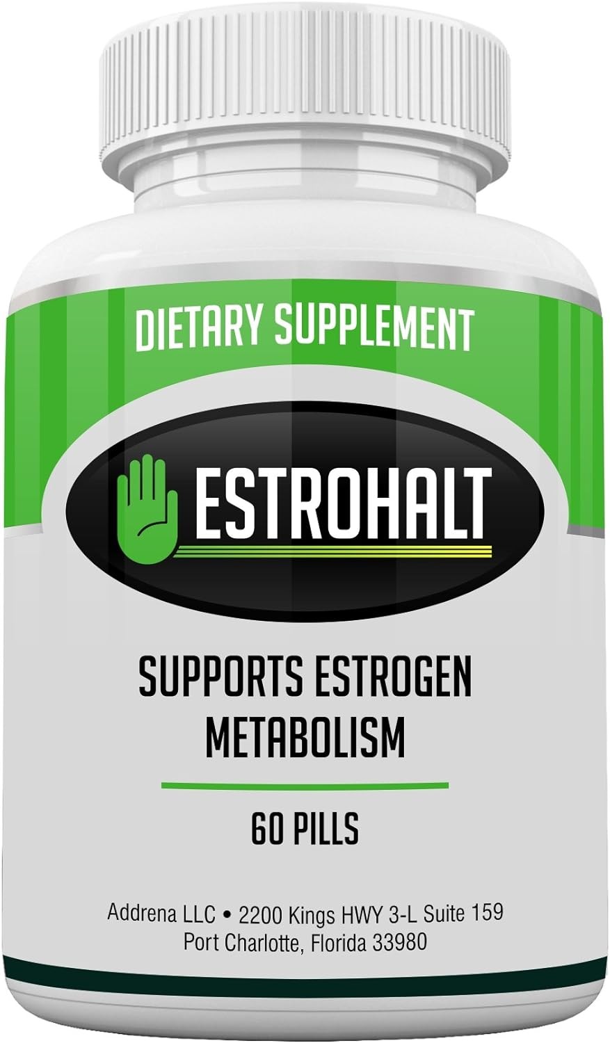 Addrena Estrohalt- Dim Supplement (Diindolylmethane) and Indole-3-Carbinol (I3C) Best Estrogen Blocker for Women & Men | Natural Aromatase Inhibitor Vitamin to Help Pcos, Menopause, and Pms