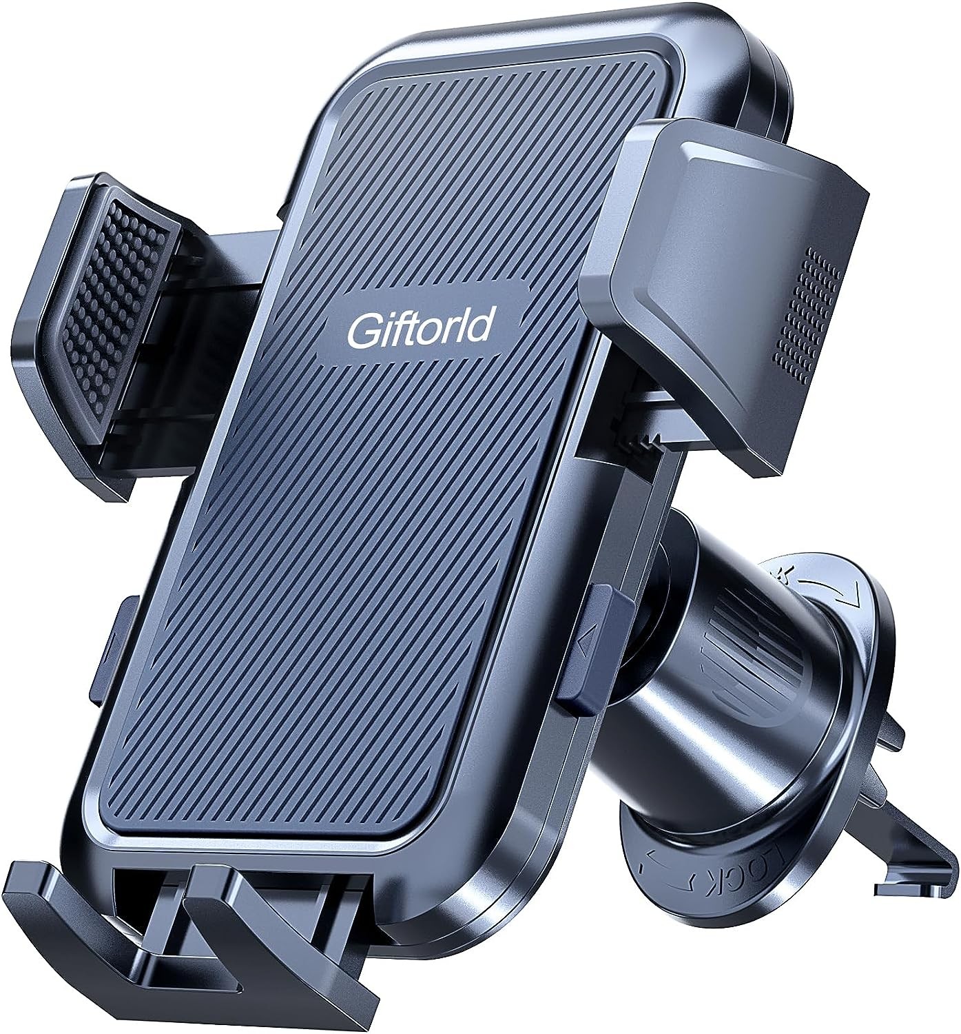 Giftorld Car Air Vent Phone Mount,Metal Steel Hook,Ultra Stable & Secure,Easy Operation,360°Rotation,Case Friendly,Compatible for All Iphone Series and Other 4-7 Inches Cellphone.