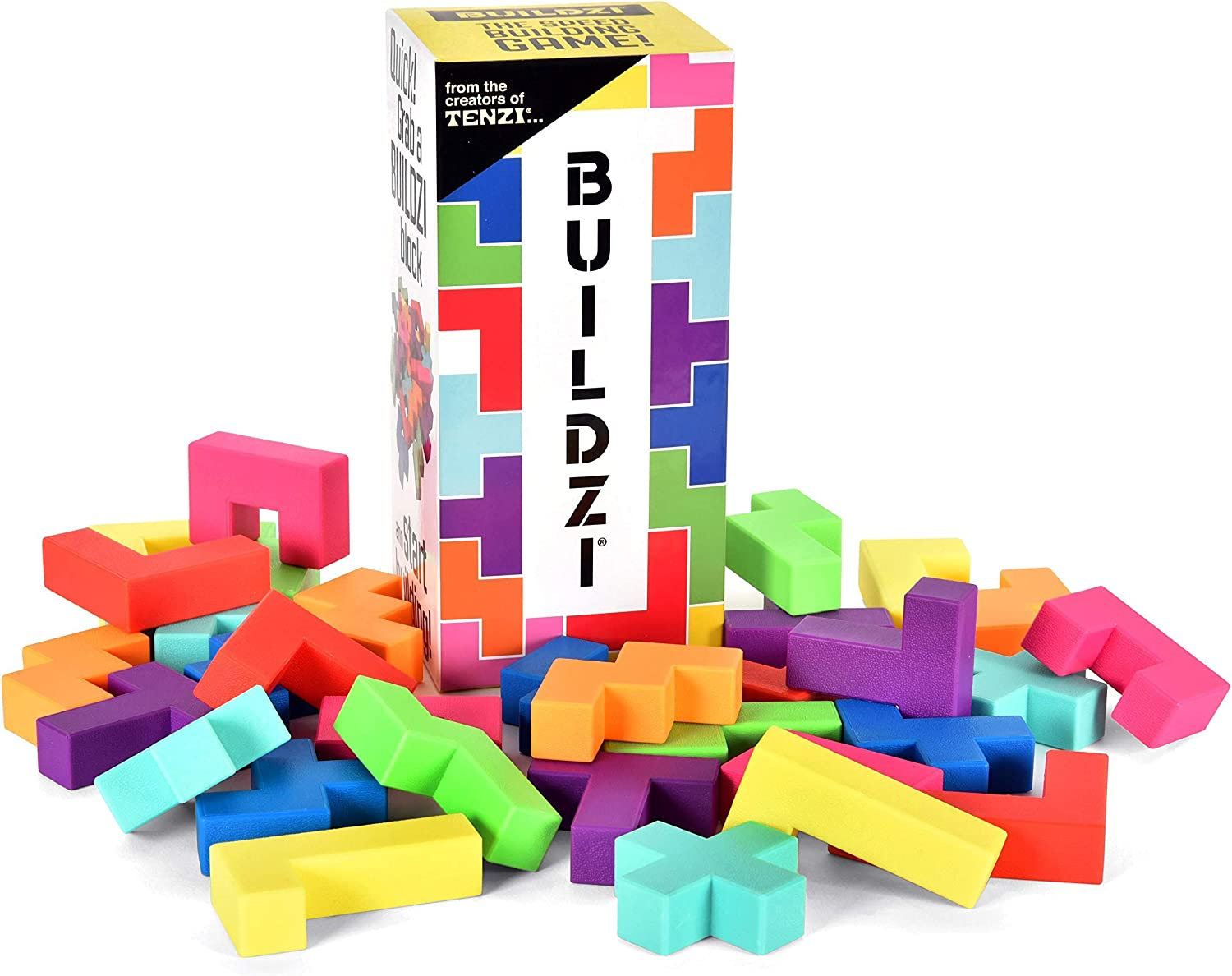 BUILDZI – the Fast Stacking – Nerve Racking – Block Building Game by Carma Games – Ages 6 to 96