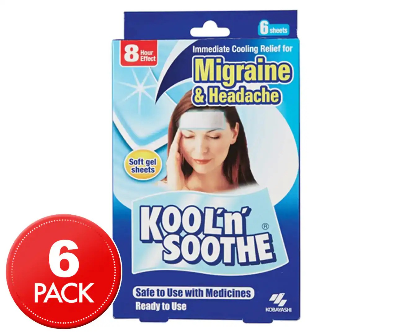 Kool ‘N’ Soothe Migraine & Headache Cooling Relief Gel Sheets 6Pk