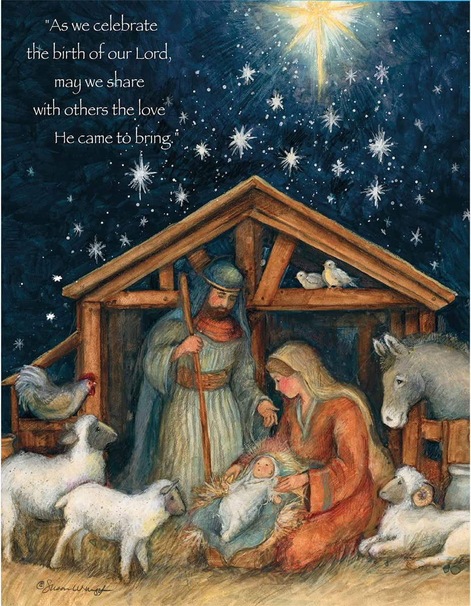 LANG Holy Family Christmas Cards by Susan Winget, 18 Cards with 19 Envelopes and Beautiful Nativity Artwork, Perfect for Sending Holiday Wishes, 5.375″ X 6.875″ (1004674)