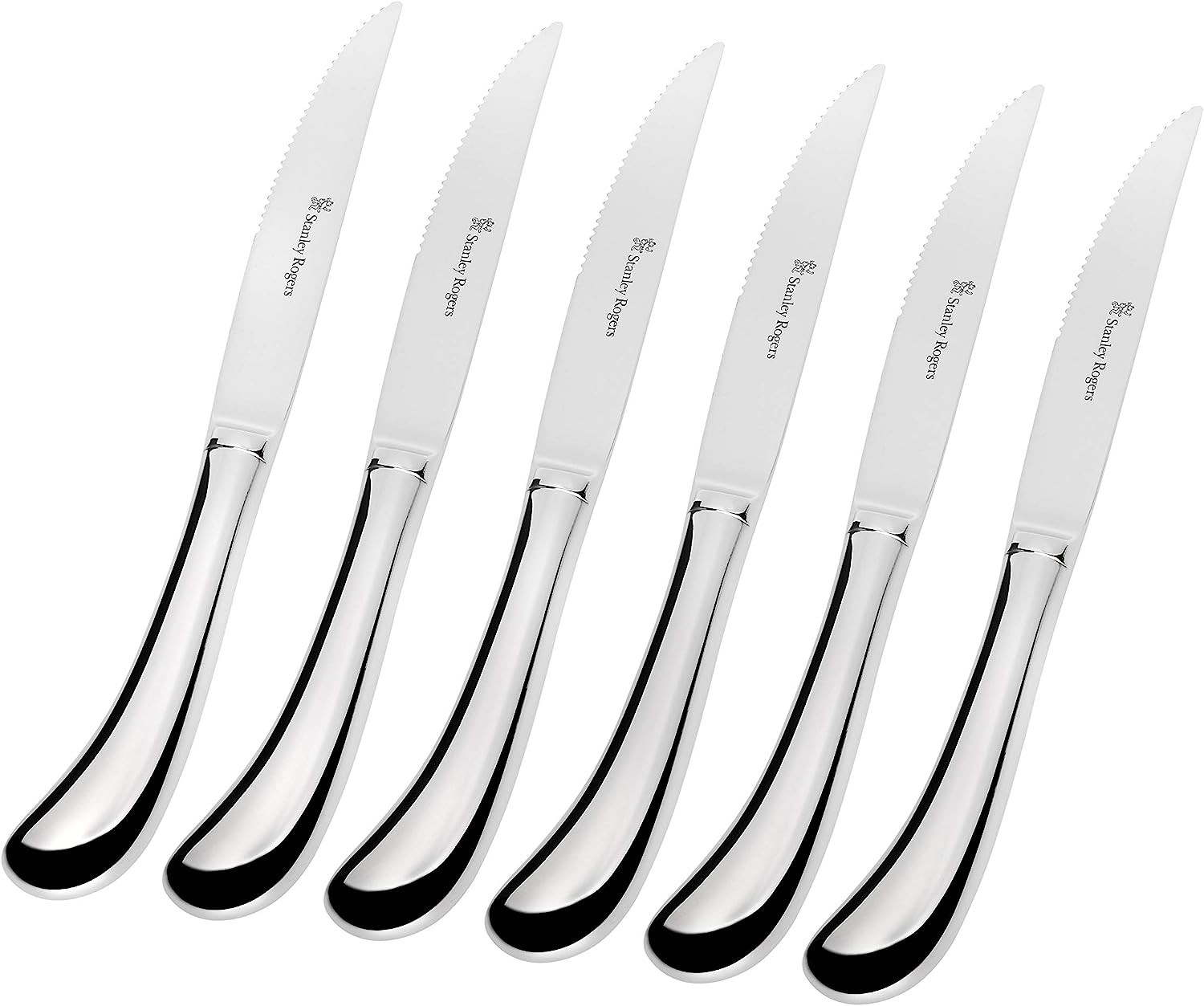 Stanley Rogers Pistol Grip Steak Knives Set, Silver (6 Pieces Set)