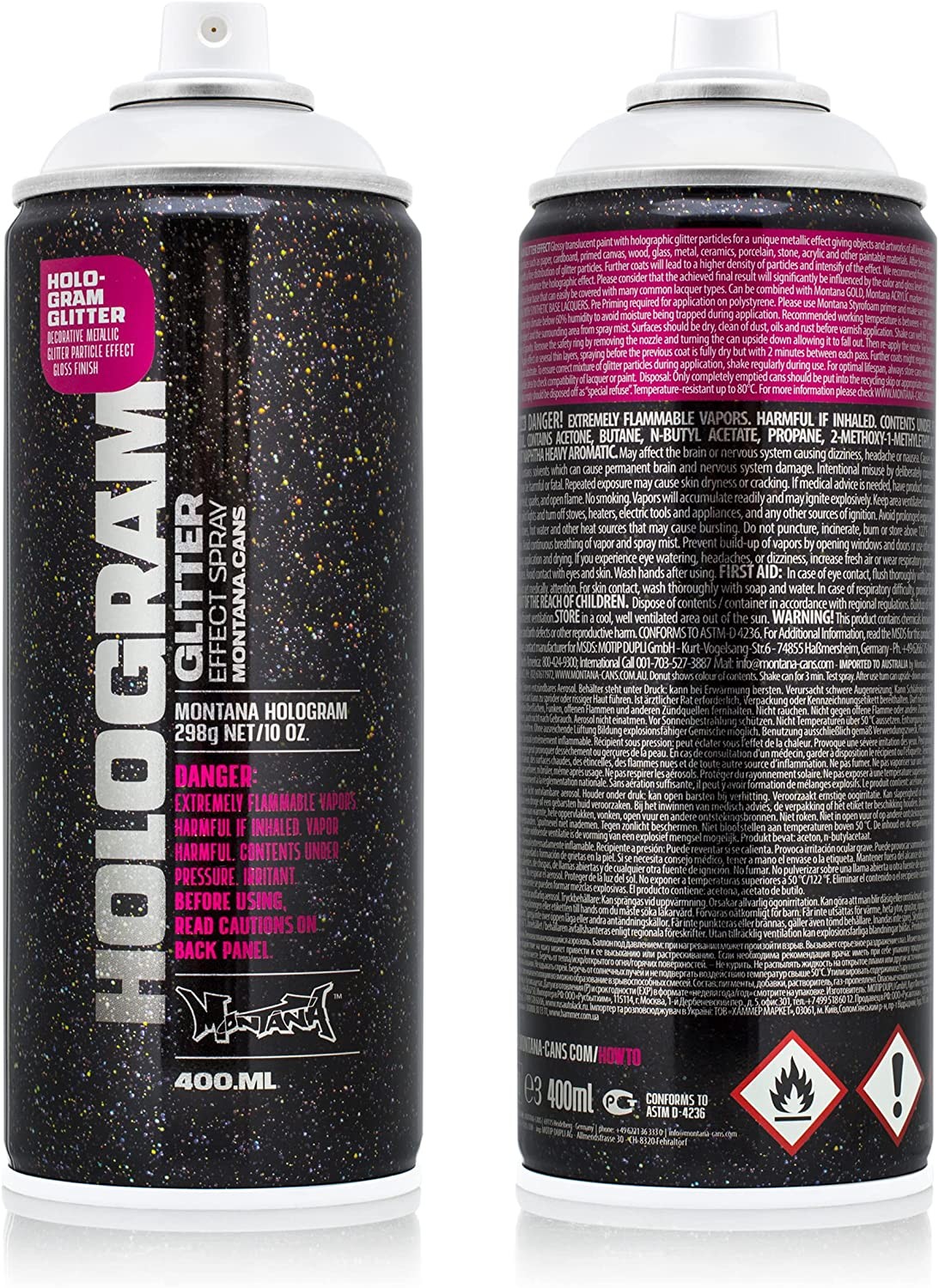 Montana Cans Glitter Effect Hologram Spray Paint, 400 Ml