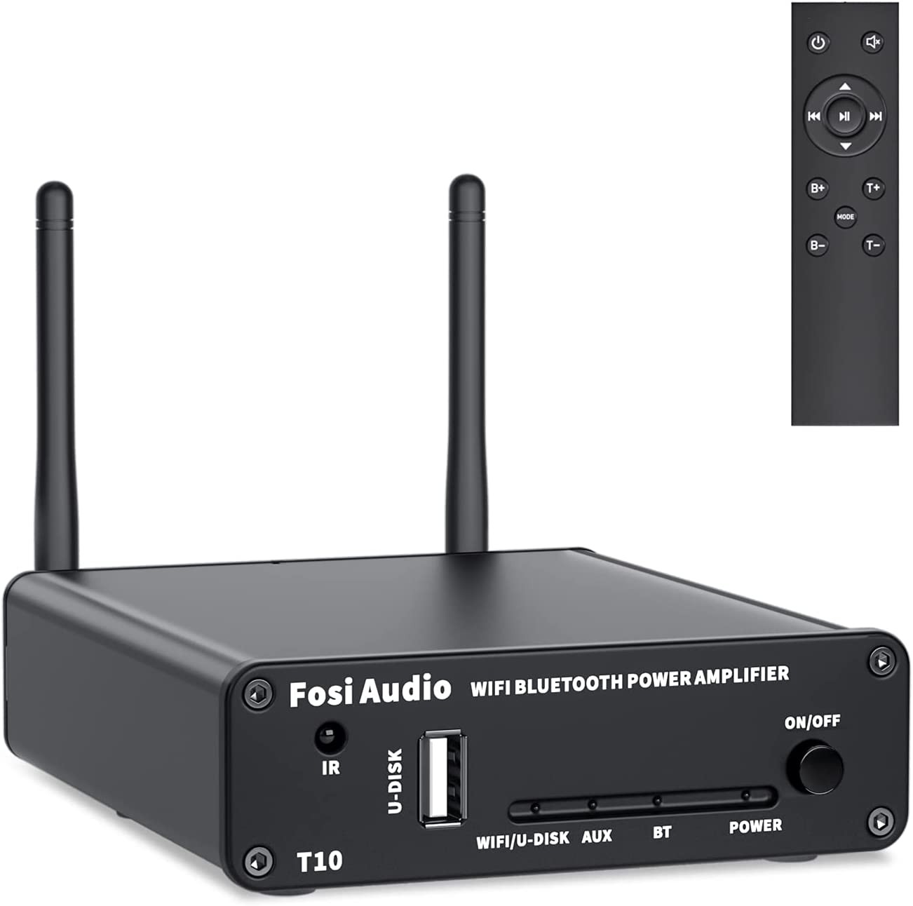 Fosi Audio T10 Wifi Bluetooth 5.0 Streaming Hifi Stereo Receiver Amplifier 2.4G Wi-Fi Routing Module Smart Wireless Multiroom/Multi-Zone Audio Amp Connect-100 Watt X2