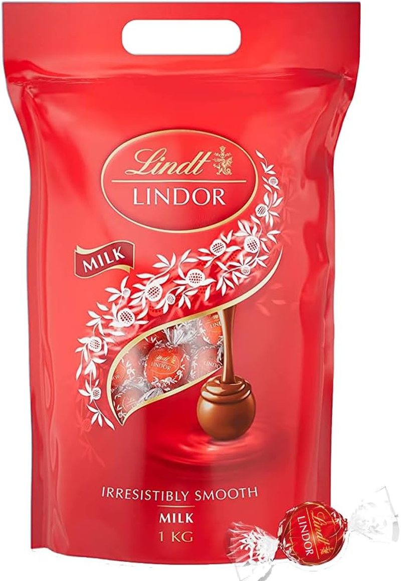 Lindt Lindor Milk Chocolate Truffles Large Pouch, 1Kg