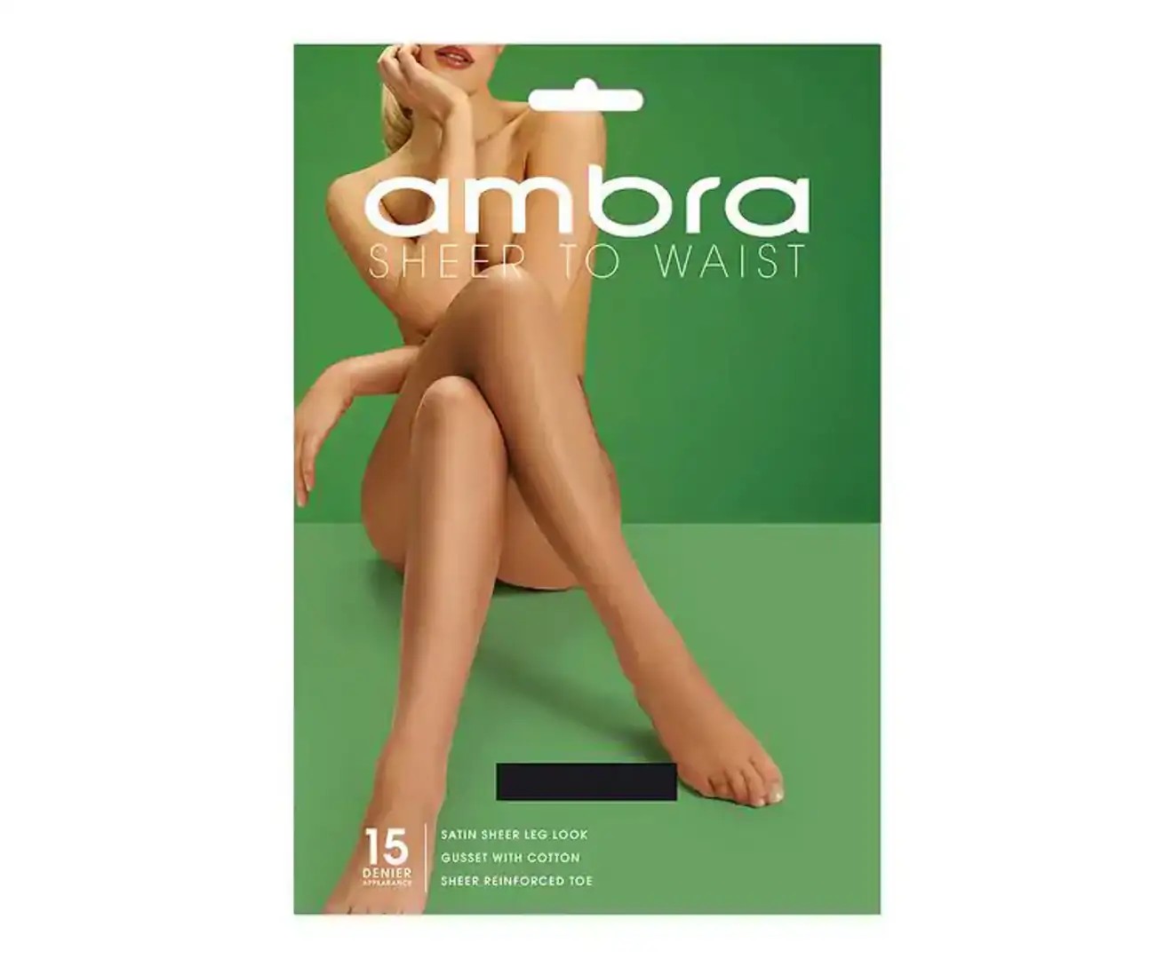 Ambra 1 Pack 15 Denier Sheer to Waist Pantyhose – Black – Black