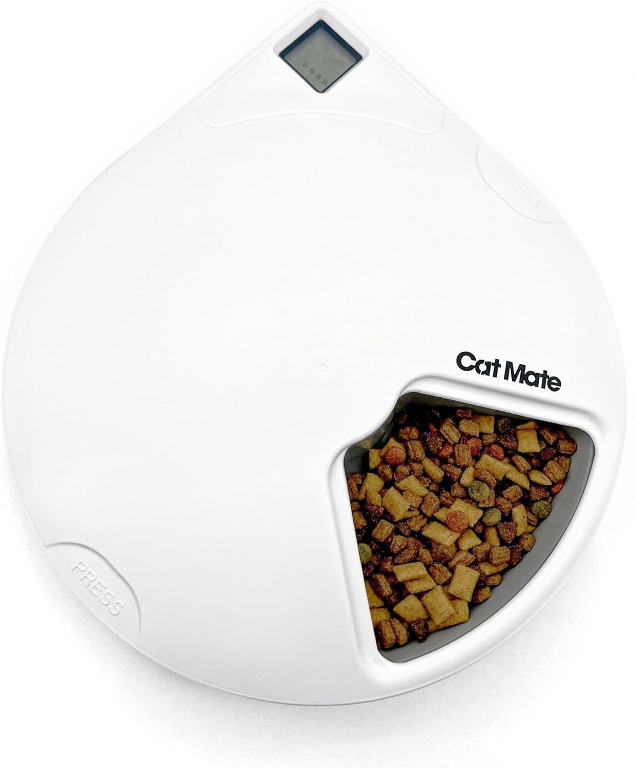 Catmate C500 Automatic Pet Feeder with Digital Timer for Cats and Small Dogs, White, 13.4 X 11.4 X 2.8