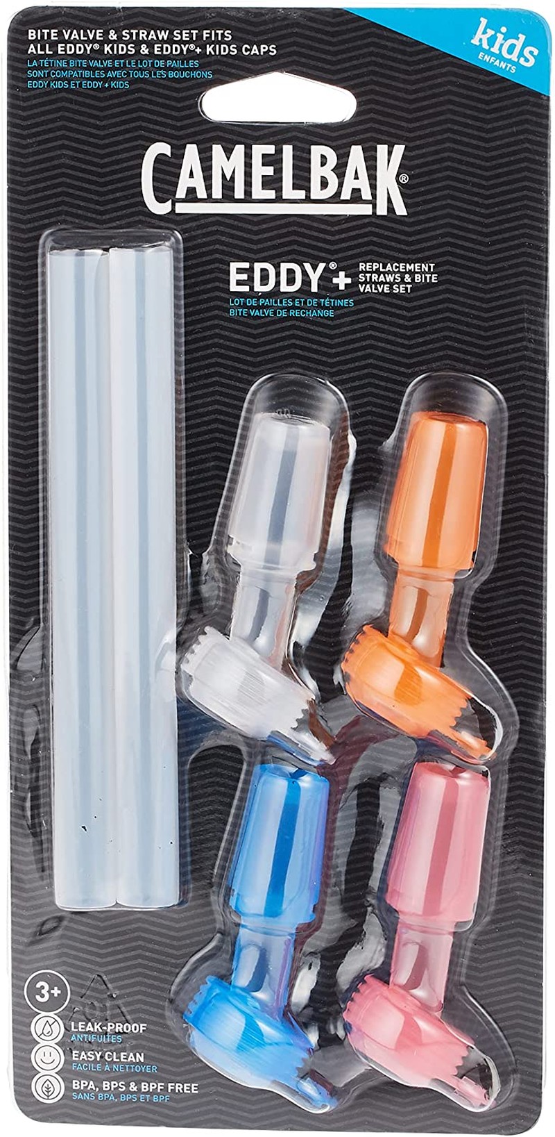 Camelbak Eddy+ Kids 4-Pack, Bite Valve and Straws, Multi Color