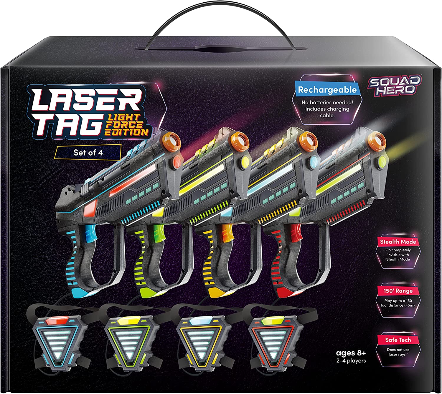 Rechargeable Laser Tag Set for Kids, Teens & Adults, with Gun & Vest Sensors – Fun Ideas for Age 8+ Year Old Cool Toys – Teen Boy Games – Outdoor Teenage Group Activities for Boys & Girls – Kids Gifts