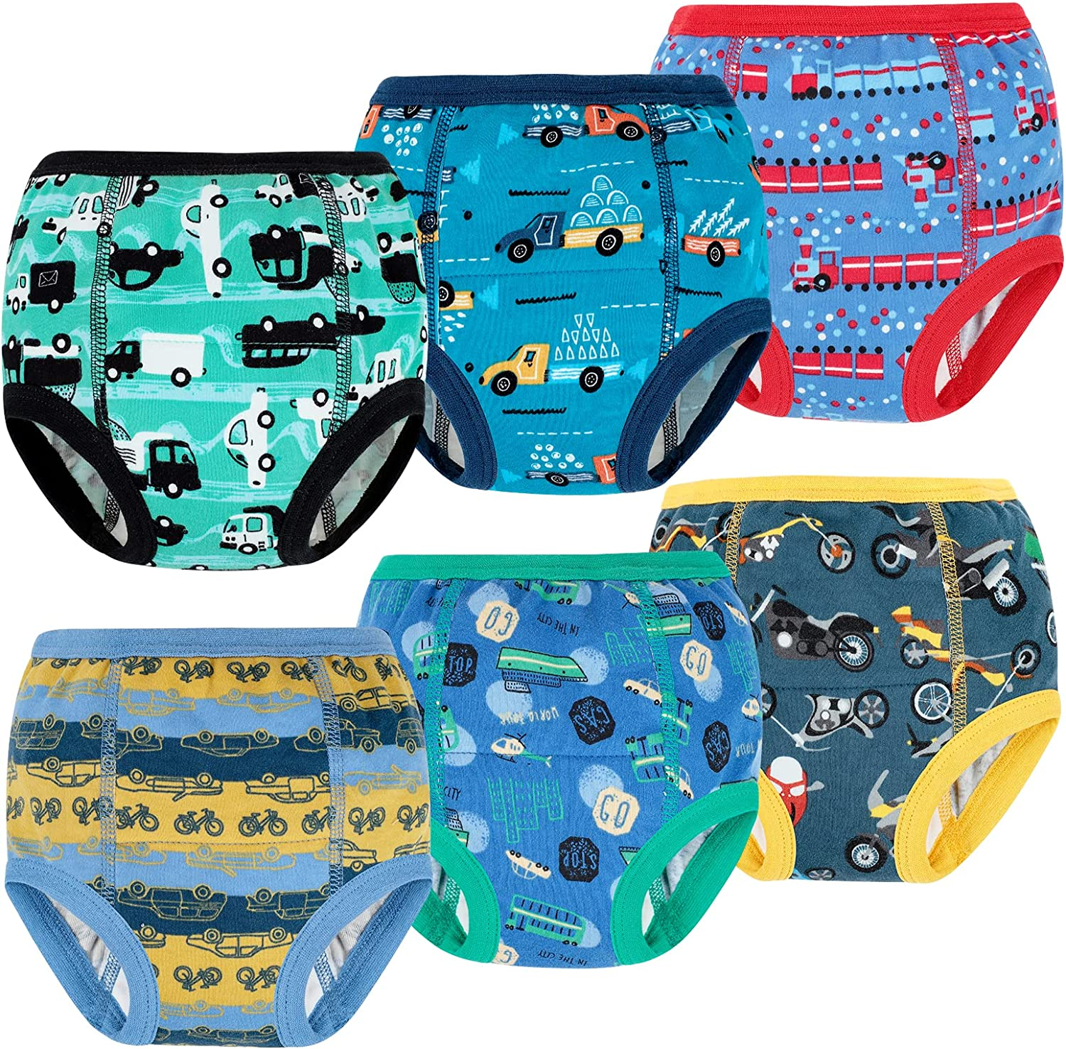 Moomoo Baby Potty Training Pants Absorbent Vehicle Training Pants for  Toddler Boys 6 Packs 5T