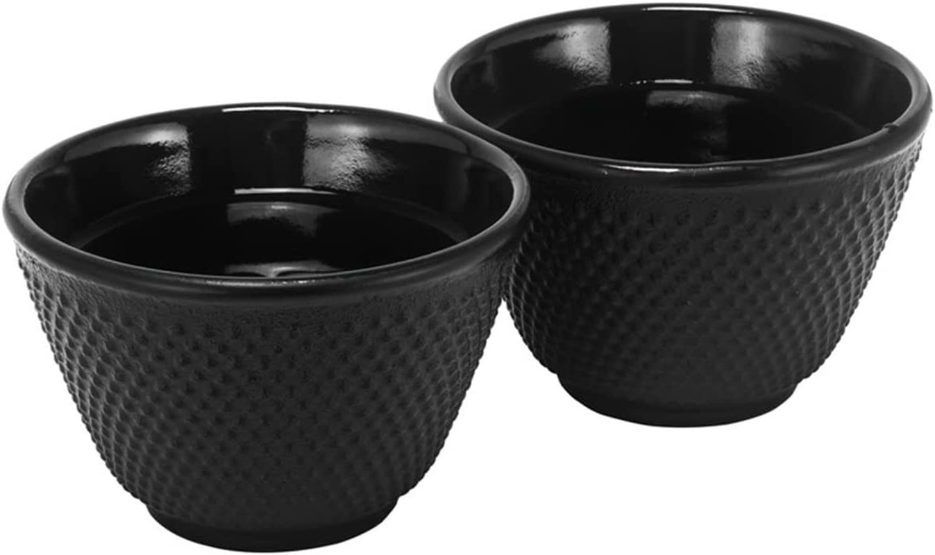 Avanti Hobnail Cast Iron Tea Cup Set, Black, 15109