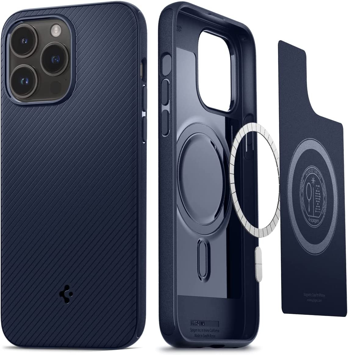 SPIGEN Mag Armor (Magfit) Case Designed for Apple Iphone 14 Pro (2022)[6.1-Inch] Mag Safe Compatible Magnetic Ring Cover – Navy Blue