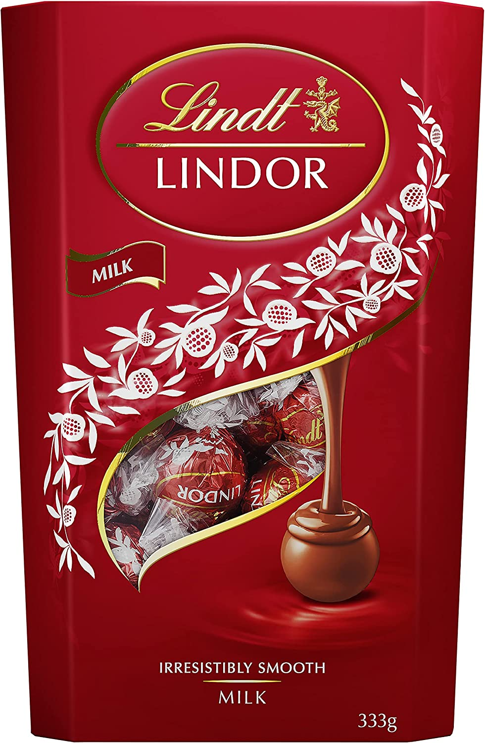 LINDT & SPRUNGLI Lindor Milk Chocolate Truffles Cornet Approx 27 Balls, Perfect for Sharing in a Moment of Bliss, 333 G