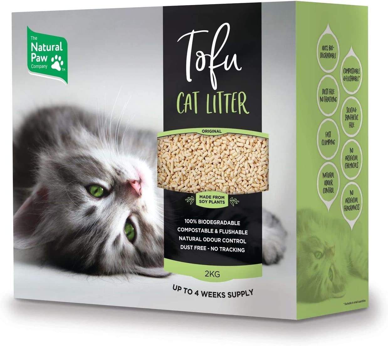 The Natural Paw Company, Tofu Cat Litter, 2Kg