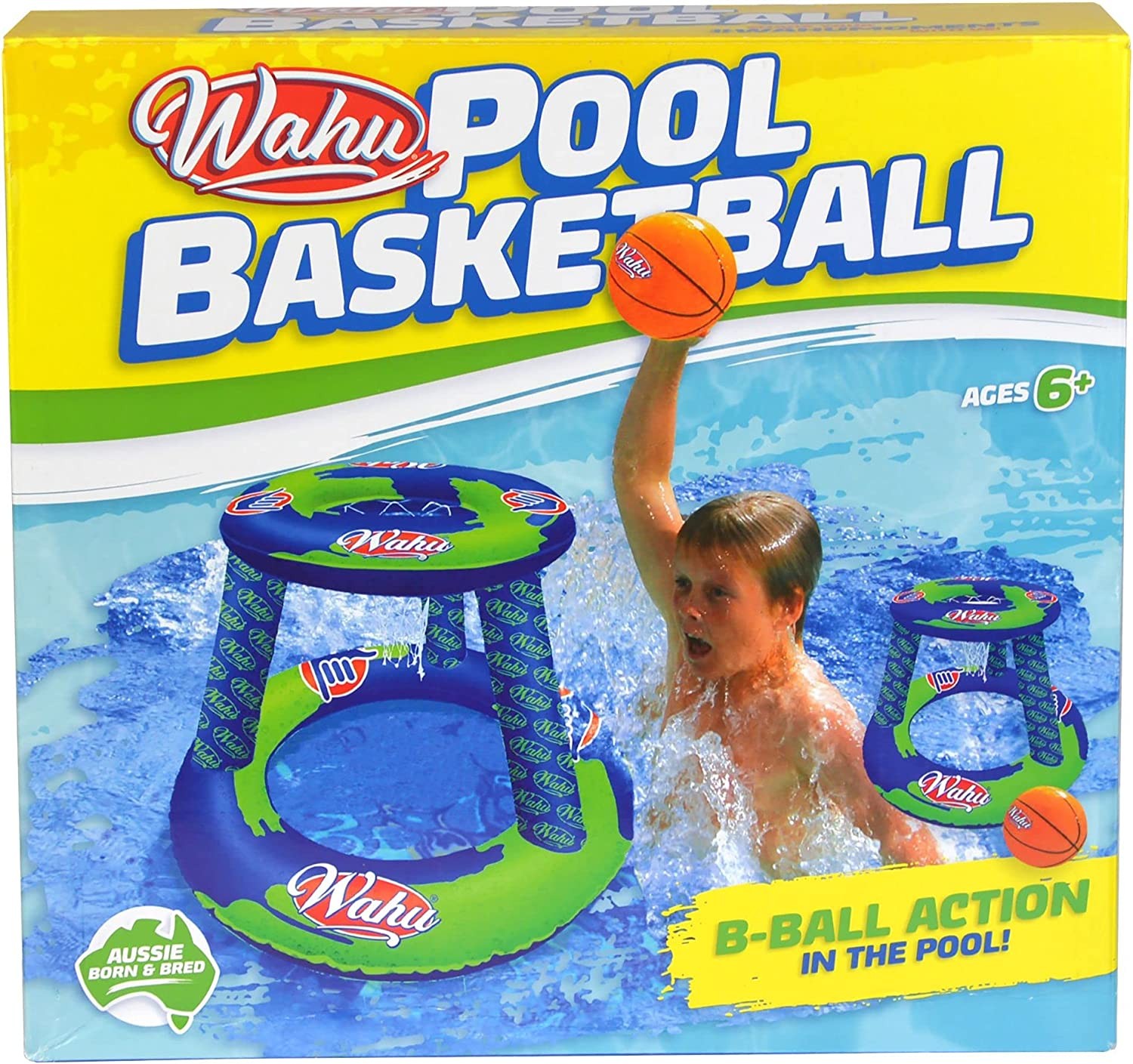 WAHU Pool Basketball Inflatable, Green/Blue