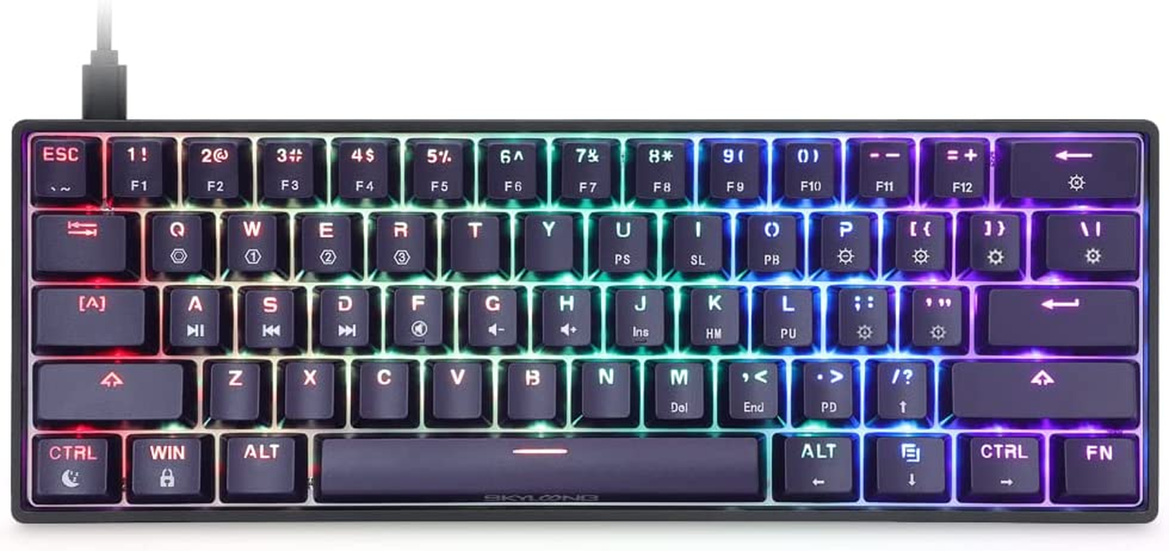 SKYLOONG GK61 SK61 60% Mechanical Gaming Keyboard Mini Compact 61