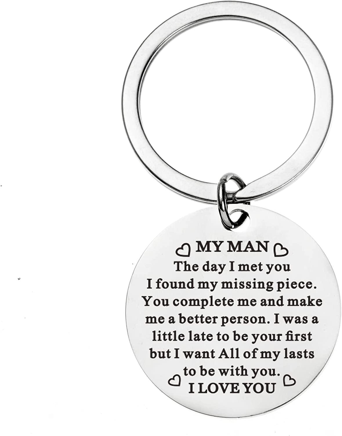 Anniversary Christmas Gifts for Boyfriend Husband – My Man Keychain Husband I Love You Gifts for Him Birthday Valentine’S Day Gifts for Hubby BF from Wife GF