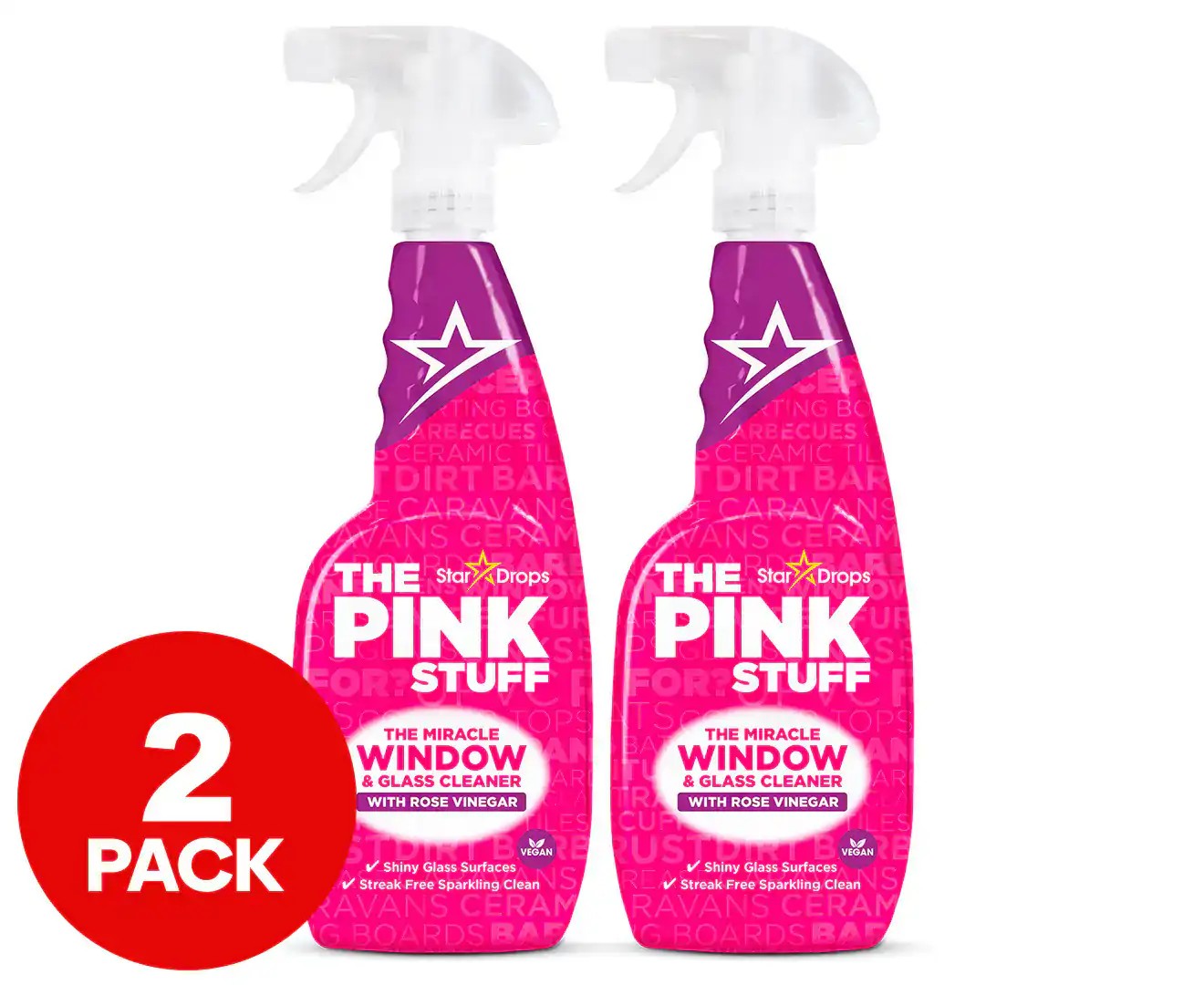 2 X 750Ml Stardrops the Pink Stuff Window Cleaner