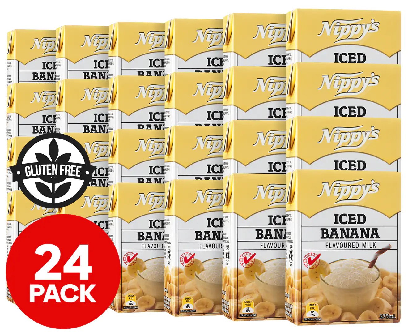 24 X Nippy’S Flavoured Milk Iced Banana 375Ml