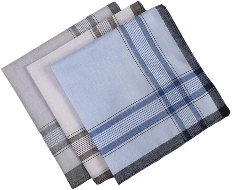 12 PC Mens Handkerchiefs 100% Pure Cotton Pocket Square Hanky Handkerchief 38 X 38 Cm AU Great Gifts for Men Father