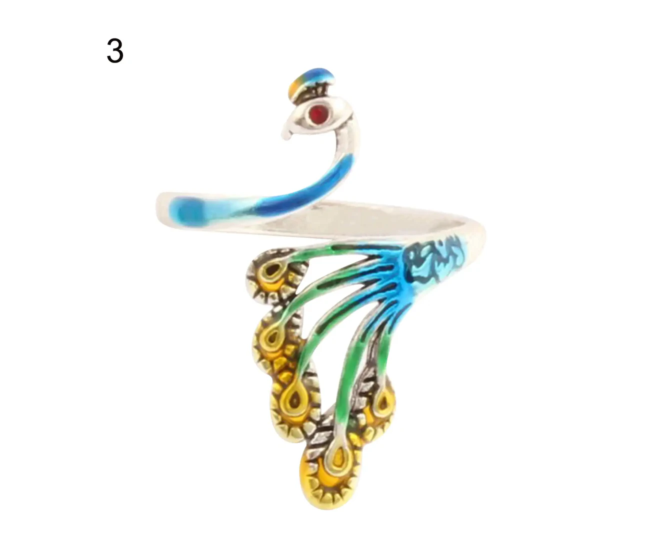 Crochet Loop Peacock Design Adjustable Sewing Ring Wear Thimble Knitting Supplies for Household 3